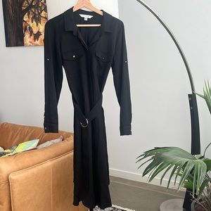 Ever New Black Button Front Shirt Dress